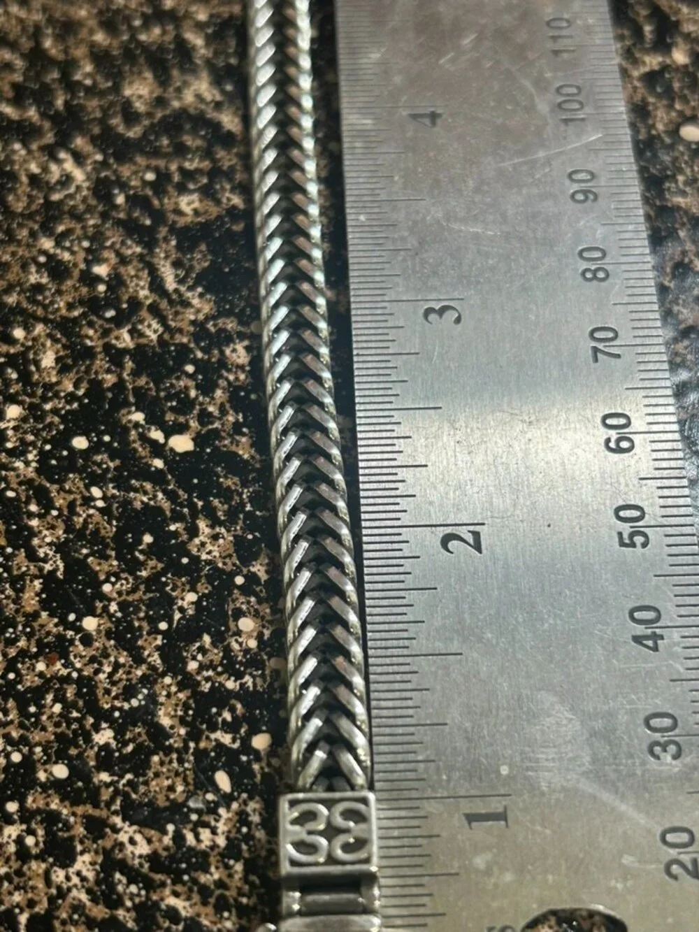 Men's Oxidized Silver Foxtail Chain Bracelet Heavy Braided Wheat Franco Link 8.5